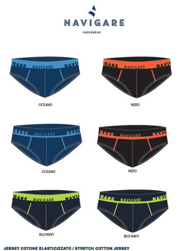 Navigare 21595 Men's Stretch Cotton Briefs - CIAM Centro Ingrosso Abbigliamento