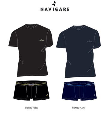 Completo uomo con t-shirt e boxer Navigare 21630