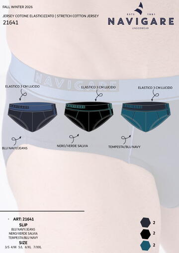 Slip uomo in cotone elasticizzato Navigare 21641