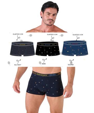 Boxer uomo moda in cotone elasticizzato Navigare 21682