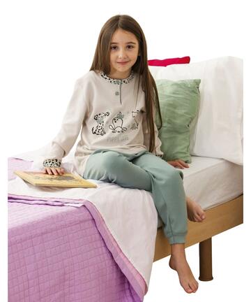 Pigiama da bambina in jersey di caldo cotone Gary 2188