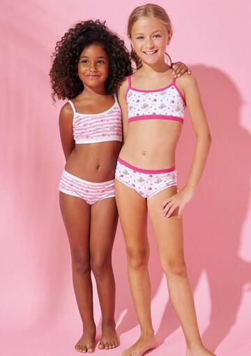 Completo da bambina con brassiere e slip in cotone elasticizzato Jadea 219 - CIAM Centro Ingrosso Abbigliamento