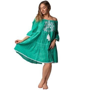 КОРОТКОЕ ЖЕНСКОЕ ПЛАТЬЕ С РУКАВОМ 3/4 MARILA 23414 - CIAM Centro Ingrosso Abbigliamento