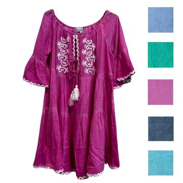 КОРОТКОЕ ЖЕНСКОЕ ПЛАТЬЕ С РУКАВОМ 3/4 MARILA 23414 - CIAM Centro Ingrosso Abbigliamento