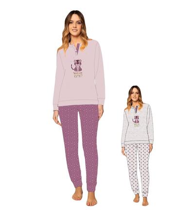 Pigiama donna in jersey di cotone caldo Irge MII2419 - CIAM Centro Ingrosso Abbigliamento