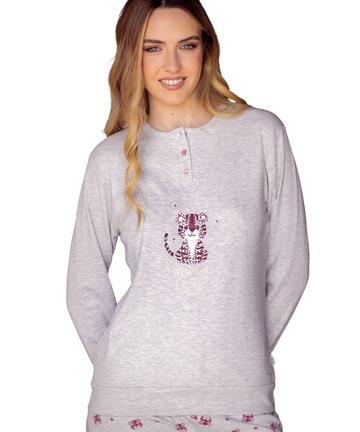 Pigiama donna in jersey di cotone caldo Irge MII2419 - CIAM Centro Ingrosso Abbigliamento