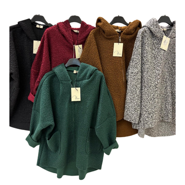 GIACCA DONNA BOUCLè FULL ZIP FLORA 248409 - CIAM Centro Ingrosso Abbigliamento