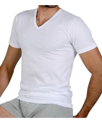 T-shirt uomo a V in cotone filo di Scozia Fragi 2540