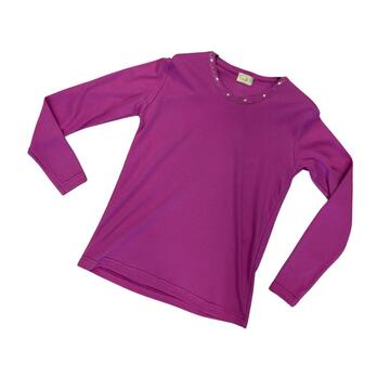MAGLIA DONNA INTERLOCK A GIROCOLLO CON STRASS FLORA 2581 - CIAM Centro Ingrosso Abbigliamento