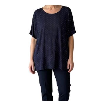 MAGLIA DONNA A MANICA CORTA STRASS FLORA 2601&nbsp; - CIAM Centro Ingrosso Abbigliamento