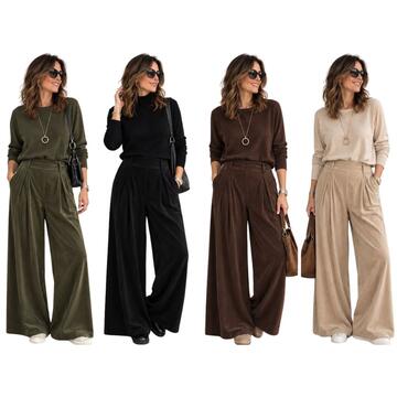 Pantalone a palazzo in velluto Flora 266135