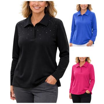 POLO DONNA MANICA LUNGA CON STRASS FEDERICA 2737&nbsp;