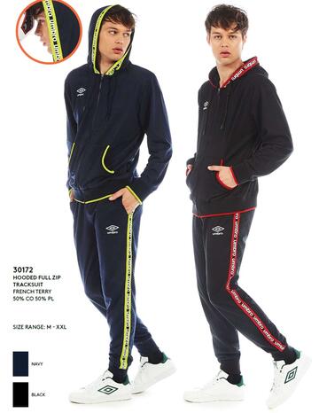 Men's spring tracksuit in brushed cotton with zip Umbro 30172 - CIAM Centro Ingrosso Abbigliamento