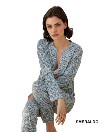 Pigiama donna aperto in jersey di cotone Jadea 3234