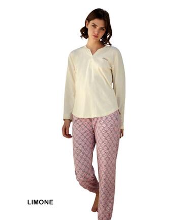 Pigiama donna a manica lunga in jersey di cotone Jadea 3235