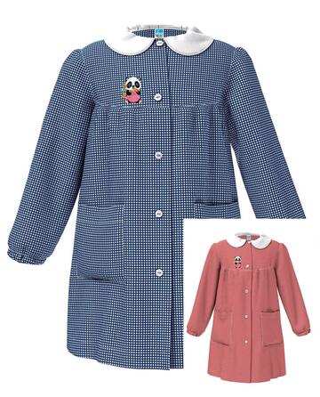 Grembiule scuola bambina Siggi Happy School 33GR4079 Ricamo Panda - CIAM Centro Ingrosso Abbigliamento