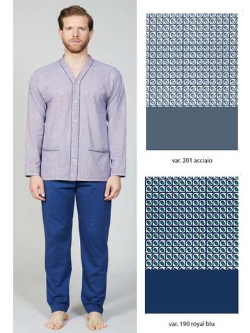 Open men's pajamas in combed cotton jersey Bip Bip 3669 - CIAM Centro Ingrosso Abbigliamento