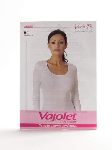 Maglia manica lunga donna scollo tondo in cotone elasticizzato Vajolet 6272 - CIAM Centro Ingrosso Abbigliamento