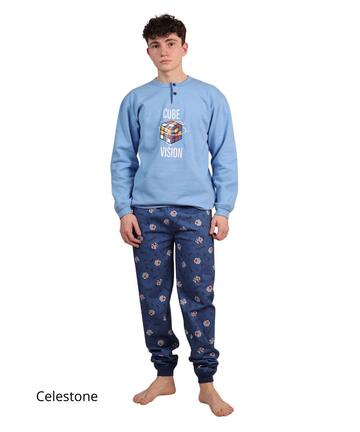 Pigiama da ragazzo in calda felpa di cotone Gary 4047 12/16 anni - CIAM Centro Ingrosso Abbigliamento