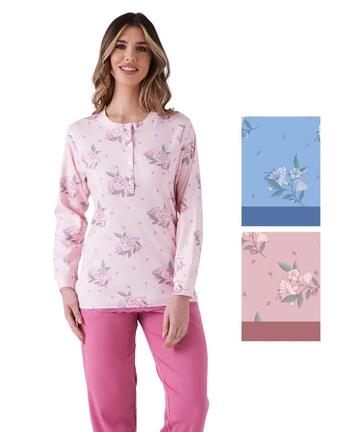 Pigiama donna in jersey di cotone caldo Pigiamiamoci 4100 - CIAM Centro Ingrosso Abbigliamento
