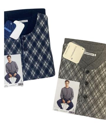 Pigiama uomo in caldo jersey di cotone lanato Pigiamiamoci 4220L - CIAM Centro Ingrosso Abbigliamento