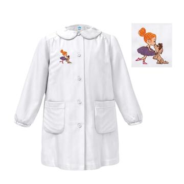 GREMBIULE BAMBINA ASILO SIGGI 33GR4331 RICAMO BALLERINA-CAGNOLINO&nbsp;