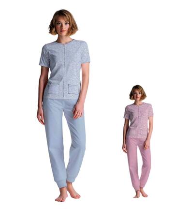 Pigiama donna con giacca aperta in jersey di cotone Cippi 4765 - CIAM Centro Ingrosso Abbigliamento