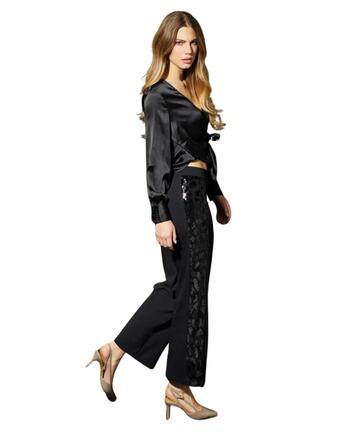 Pantalone donna con tulle e paillettes Jadea Galà 4824