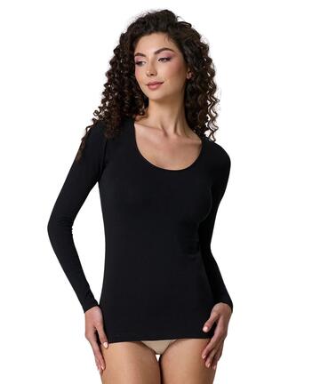 MAGLIA DONNA MANICA LUNGA COTONE ELASTICIZZATO JADEA 4056 - CIAM Centro Ingrosso Abbigliamento