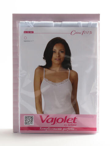 Canotta spalla stretta donna in cotone con macramè assortito Vajolet 5567 - CIAM Centro Ingrosso Abbigliamento