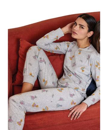 Pigiama donna in jersey di cotone caldo Jadea Home 5245 - CIAM Centro Ingrosso Abbigliamento