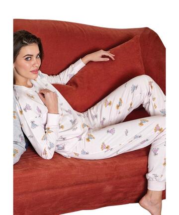 Pigiama donna in jersey di cotone caldo Jadea Home 5245 - CIAM Centro Ingrosso Abbigliamento