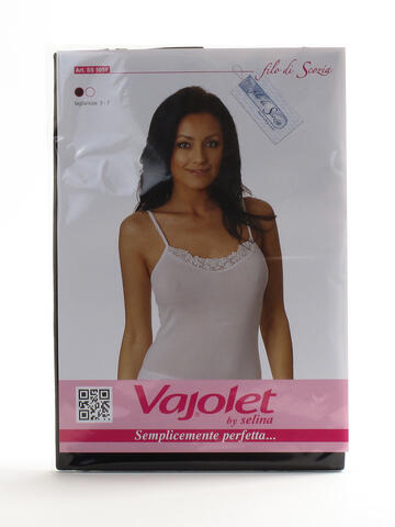Canotta spalla stretta donna in filo di scozia con macramè Vajolet 5059 - CIAM Centro Ingrosso Abbigliamento