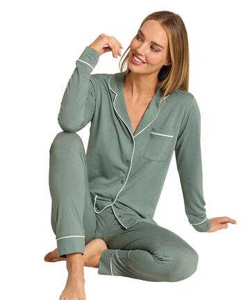 Pigiama donna aperto in jersey di viscosa pesante Jadea Home 5312
