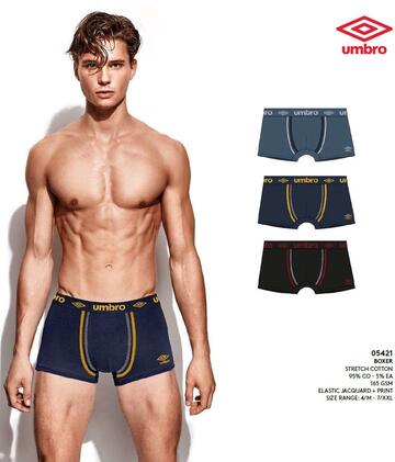 Boxer uomo in cotone elasticizzato Umbro UIB5421 - CIAM Centro Ingrosso Abbigliamento