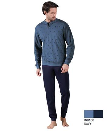 Pigiama uomo in jersey di cotone caldo Paul Martin 54430