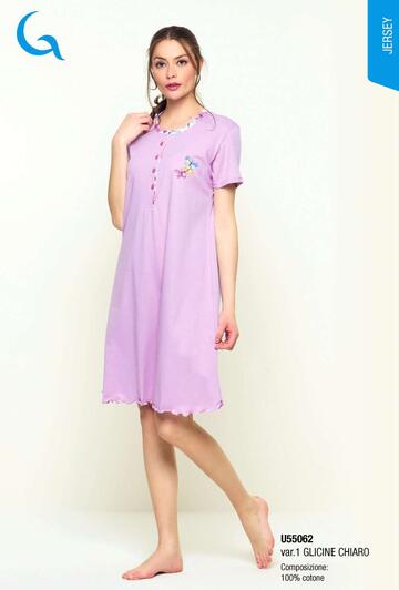 Gary U55062 women's short-sleeved cotton jersey nightdress - CIAM Centro Ingrosso Abbigliamento