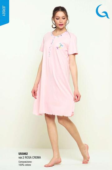 Gary U55062 women's short-sleeved cotton jersey nightdress - CIAM Centro Ingrosso Abbigliamento