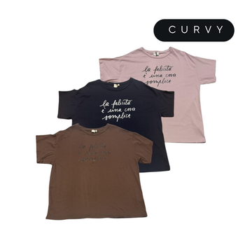 T-SHIRT OVER DONNA MANICA CORTA FLORA CURVY 82868&nbsp; - CIAM Centro Ingrosso Abbigliamento