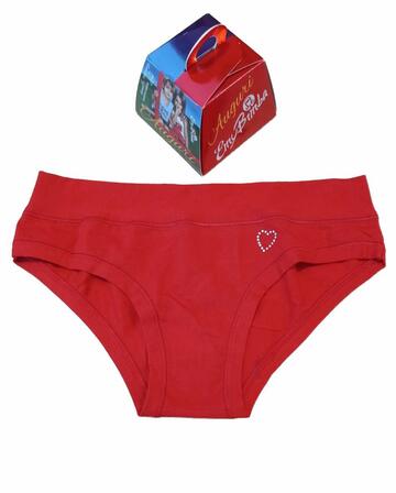 Slip boxerino ragazza in cotone elasticizzato Rosso portafortuna Emy RB659J - CIAM Centro Ingrosso Abbigliamento