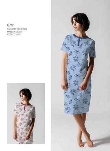 Cippi Smarty 6791 Damen-Nachthemd aus kurzärmeligem Baumwolljersey - CIAM Centro Ingrosso Abbigliamento