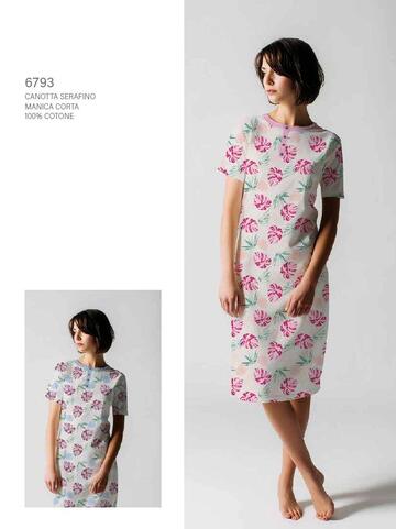 Cippi Smarty 6793 Damen-Nachthemd aus kurzärmeligem Baumwolljersey - CIAM Centro Ingrosso Abbigliamento