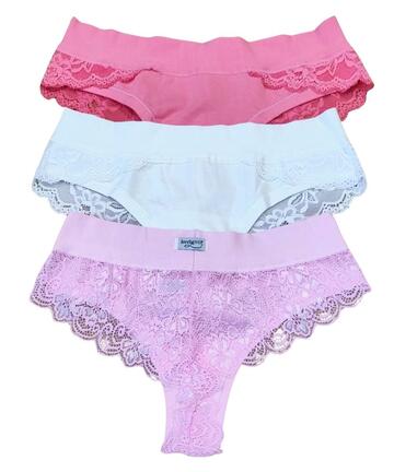 Panty brasiliana donna con pizzo colorato Emy Lovely Girl 6900D