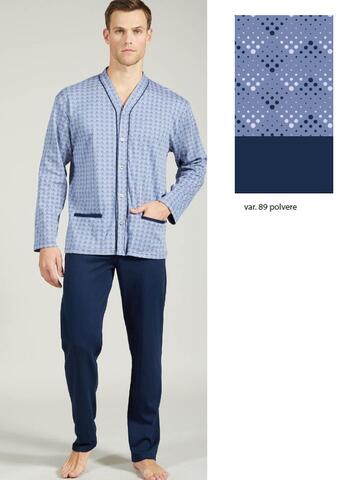 Pigiama uomo aperto in jersey di cotone caldo Bip Bip 6957 - CIAM Centro Ingrosso Abbigliamento