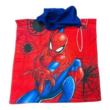 ПЛЯЖНОЕ ПОНЧО ИЗ МИКРОФИБРЫ ДЛЯ ДЕТЕЙ SPIDERAMN 50X100 - CIAM Centro Ingrosso Abbigliamento