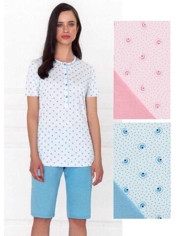 Linclalor 74692 short sleeve cotton pajamas for women - CIAM Centro Ingrosso Abbigliamento