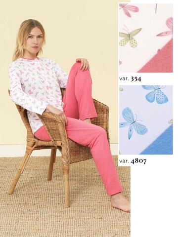 Women's pajamas with open jacket in Linclalor cotton jersey 74989 - CIAM Centro Ingrosso Abbigliamento