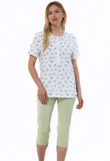 Linclalor 74991 women's short-sleeved cotton jersey pajamas - CIAM Centro Ingrosso Abbigliamento