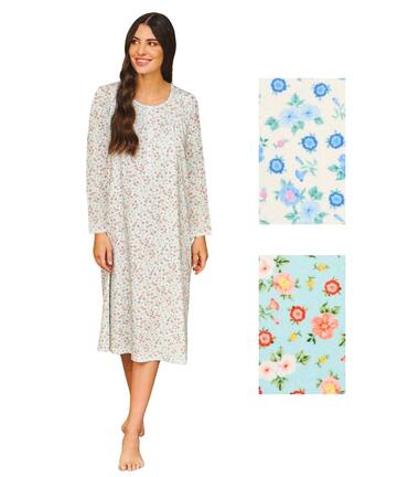 Camicia da notte a manica lunga in jersey di cotone Linclalor 75404
