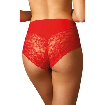 SLIP MIDI DONNA TAGLIO LASER CON PIZZO ROSSO NATALE JADEA 8016/R